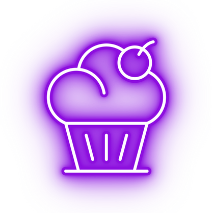 Neon purple muffin icon